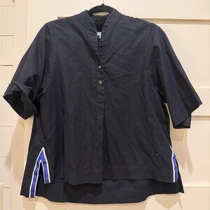 Black Button-Up Women's Blouse
